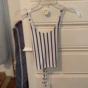 CheekyPeach black and white cropped top